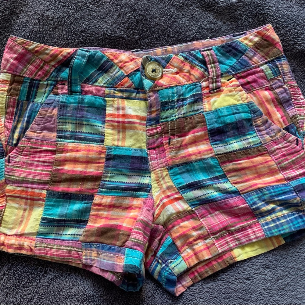 Justice Plaid Print Cloth Shorts